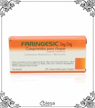 Diafarm	faringesic 5 mg5 mg sabor naranja 20 comprimidos