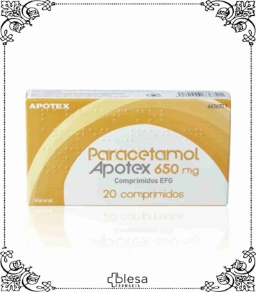 Apotex paracetamol 650 mg 20 comprimidos