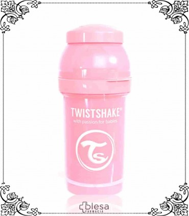 Twistshake biberón anti cólico rosa 180 ml