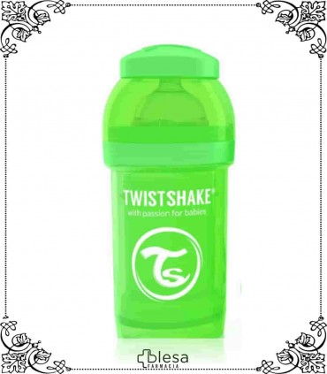 Twistshake biberón anti cólico verde 260 ml