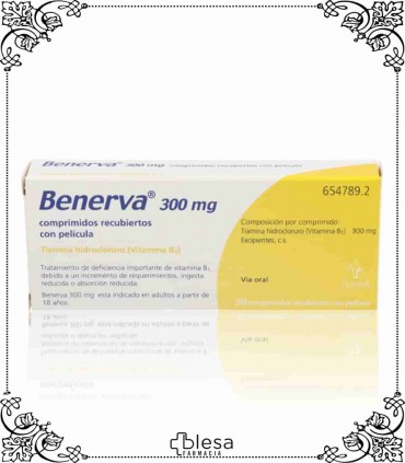 Teofarma benerva 300 mg 20 comprimidos recubiertos