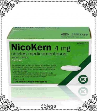 Kern nicokern 4 mg sabor menta 108 chicles