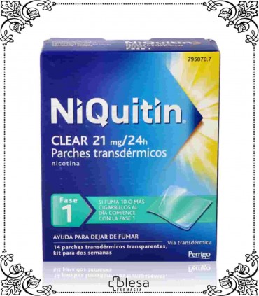 Perrigo niquitin clear 21 mg/24 hr 14 parches
