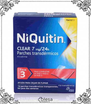 Perrigo niquitin clear 7 mg/24 hr 14 parches