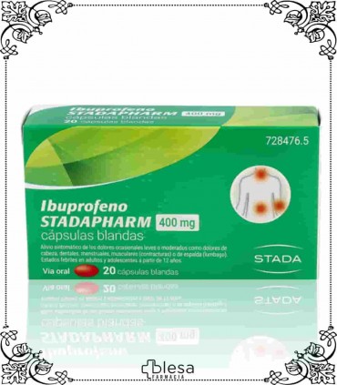 Stada ibuprofeno 400 mg 20 cápsulas