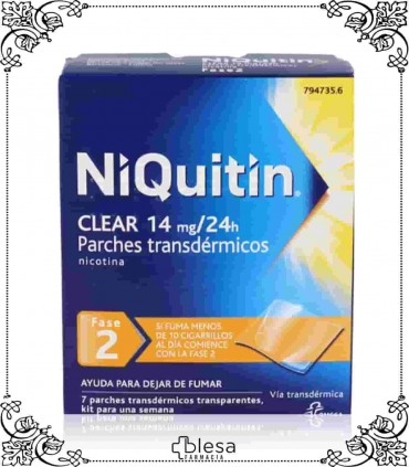 Perrigo niquitin clear 14 mg24 hr 7 parches