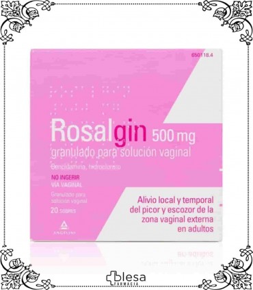 Angelini rosalgin 500 mg vaginal 20 sobres