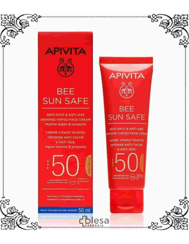 Apivita crema solar facial antimanchas color SPF 50 50 ml