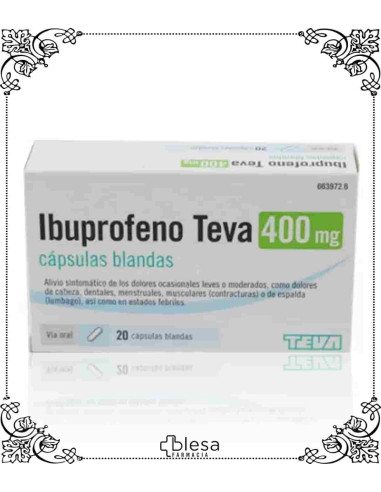 Teva ibuprofeno 400 mg 20 cápsulas