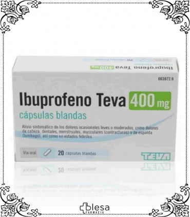 Teva ibuprofeno 400 mg 20 cápsulas