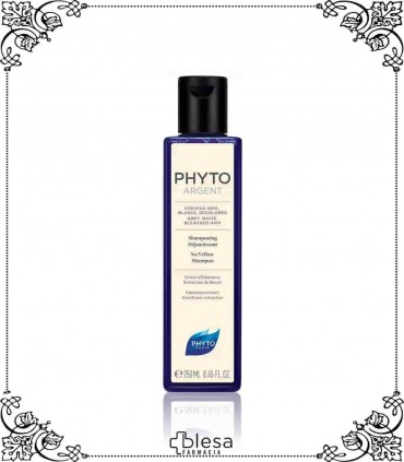 Phyto Phytargent 200 ml: Shampoo iluminador para cabello gris y blanco, revitaliza y realza el brillo.