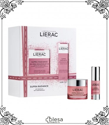 Alès Groupe lierac cofre supra radiance gel-crema+ojos es la crema ideal para el cuidado diario de las pieles maduras.