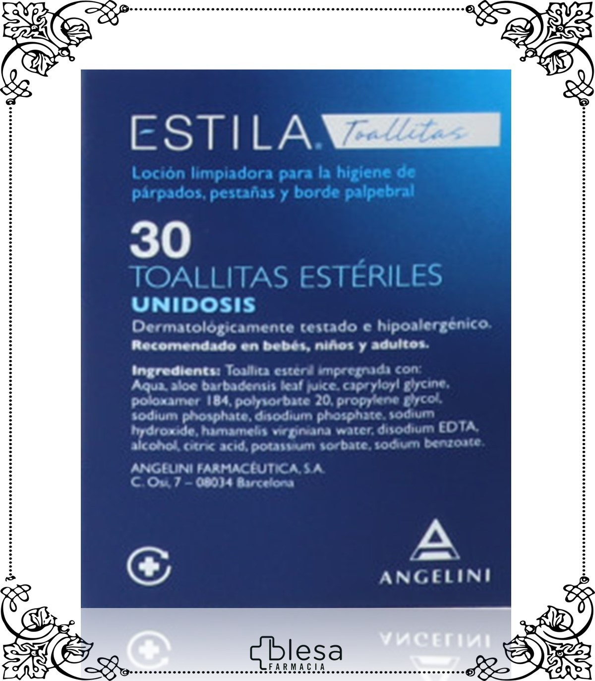 Angelini estila estéril un uso 30 toallitas - Blesa Farmacia