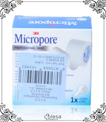 3m micropore es un esparadrapo de uso profesional indicado en pieles especialmente sensibles.