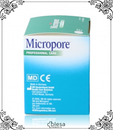 3M micropore esparadrapo de papel blanco indicado en el tratamiento de heridas.