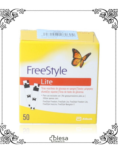 Abbott freestyle lite son unas tiras reactivas para medir la cantidad de glucosa en sangre.