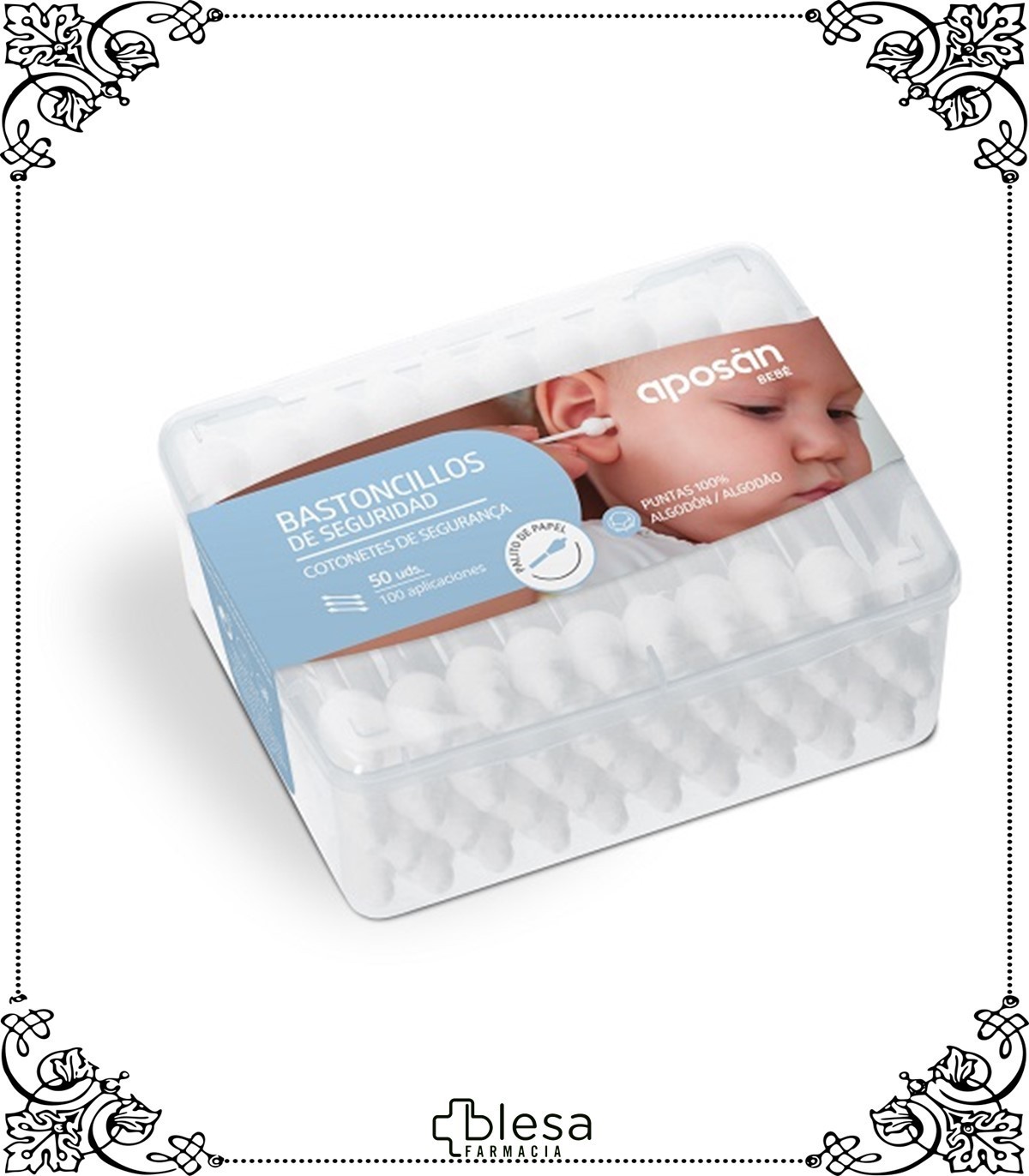 Bastoncillos Suavinex 100 unidades para la higiene diaria del bebé.