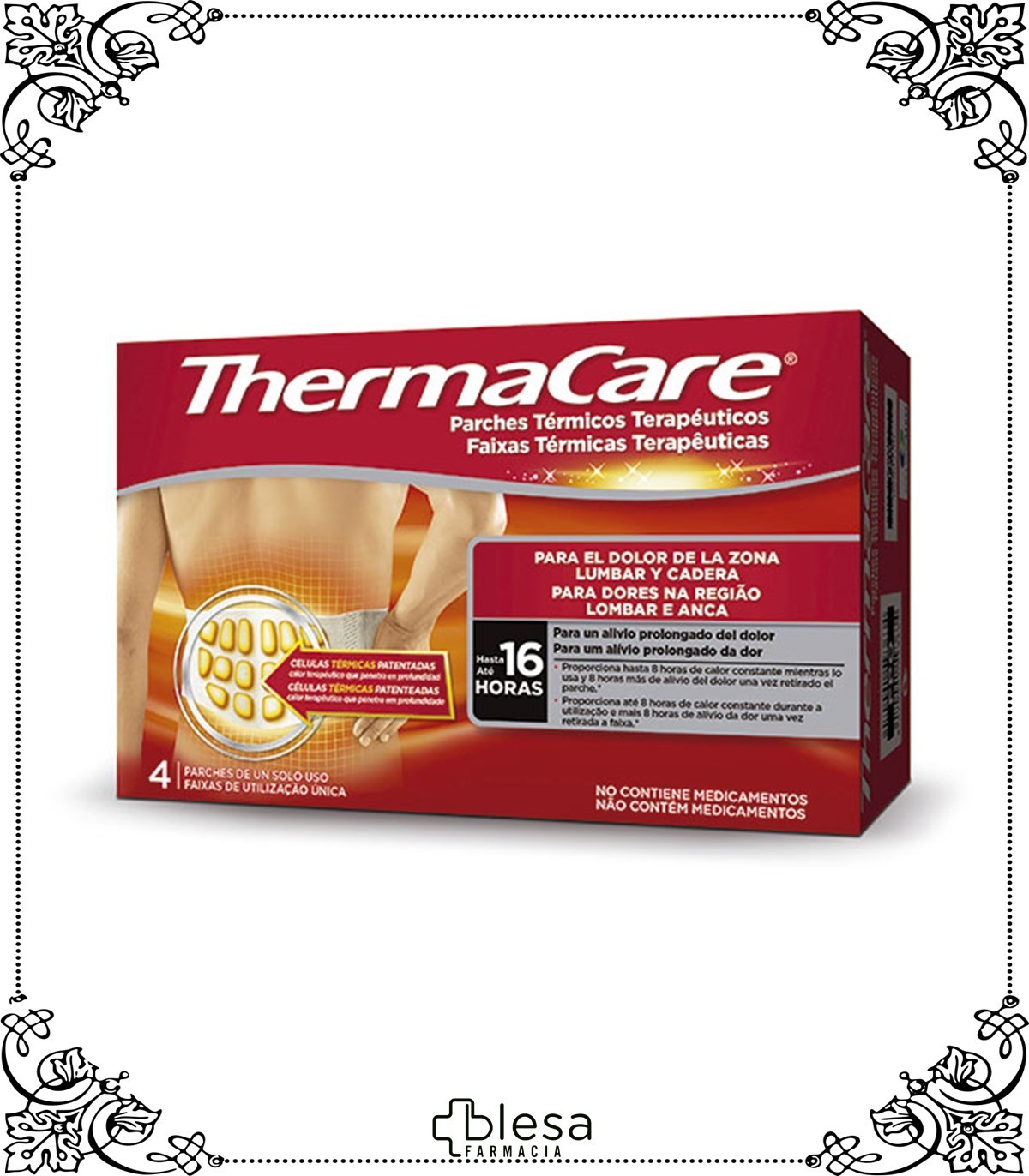 THERMACARE LUMBAR CADERA 4 PARCHES TERMICOS