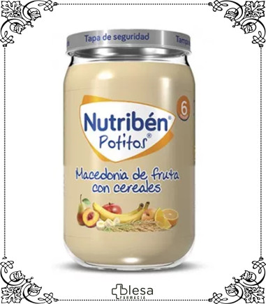 Alter nutriben potito macedonia de frutas con cereales 235 gr