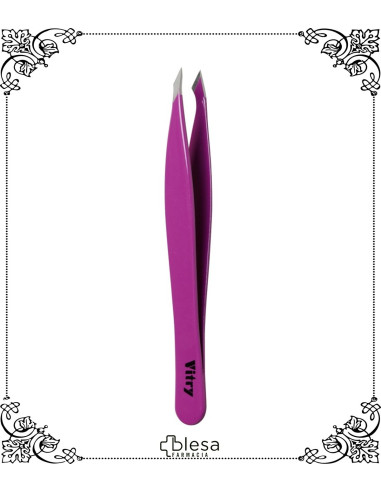 Vitry pinza de depilar Yatagan punta afilada de acero 9 cm fucsia